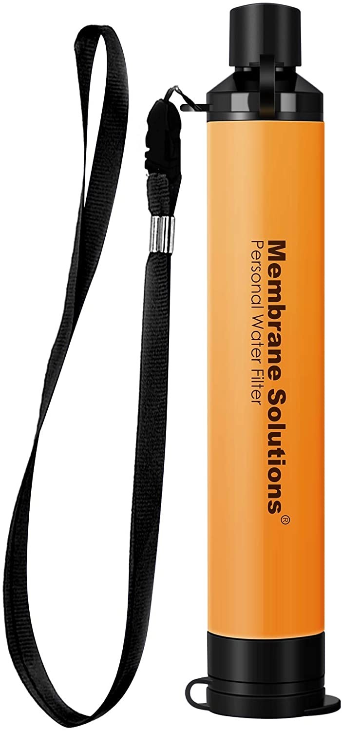 Personal Water Filter Straw with Collapsible Pouch for Emergency Survival