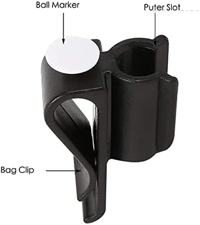 Golf Putter Clip & Ball Marker - Bag Mount Clamp Holder