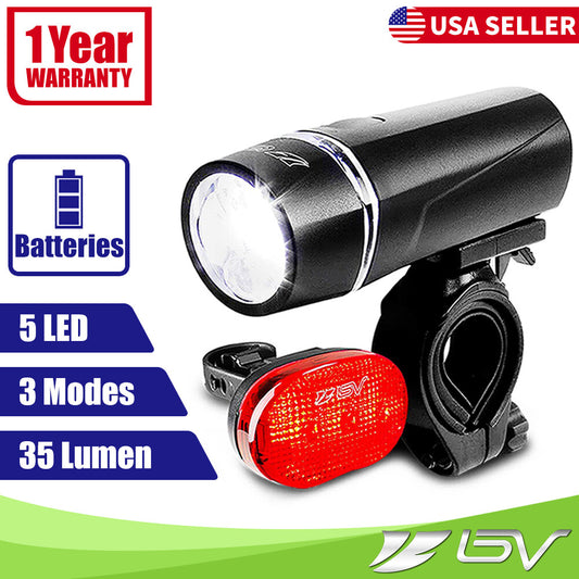 BV Super Bright Bike Light Set with Headlamp and Rear Light - Safety LED Cycling Lights