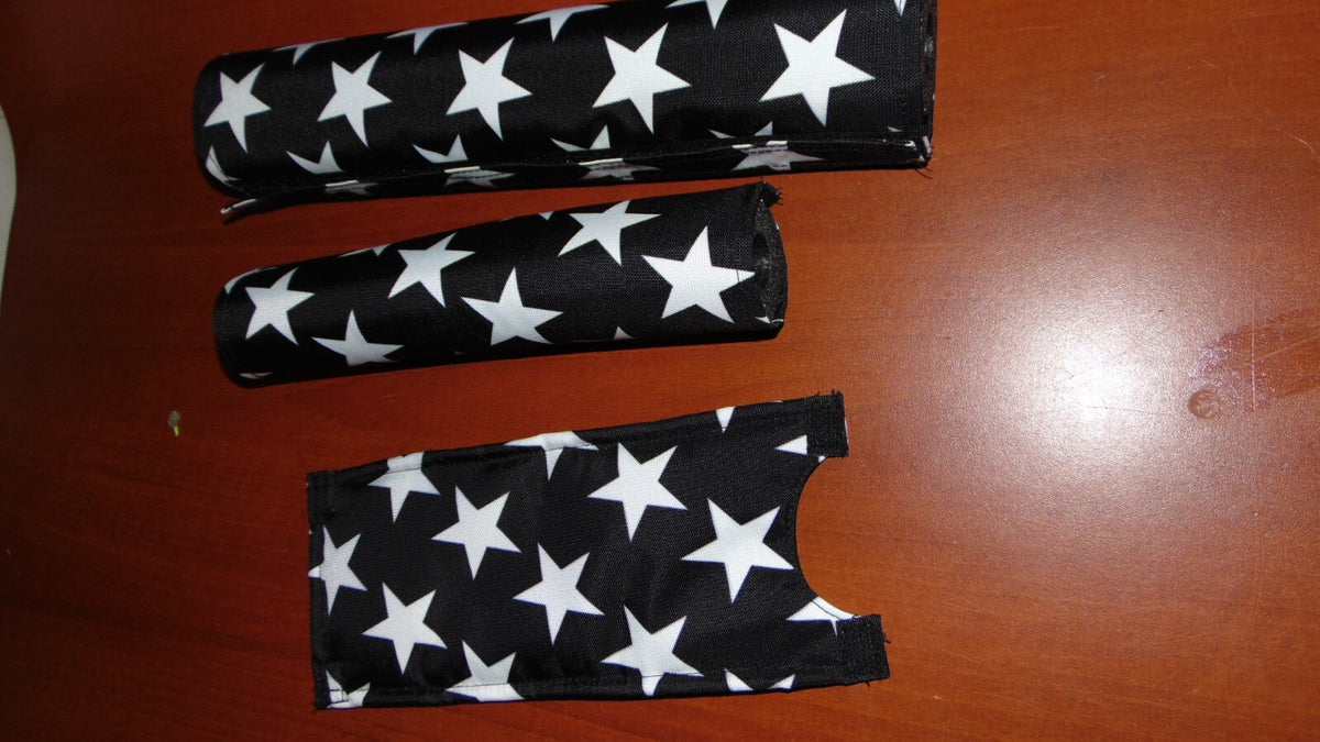 BMX Bike Pad Set Handlebar Top Tube Foam Protective Covers - Black