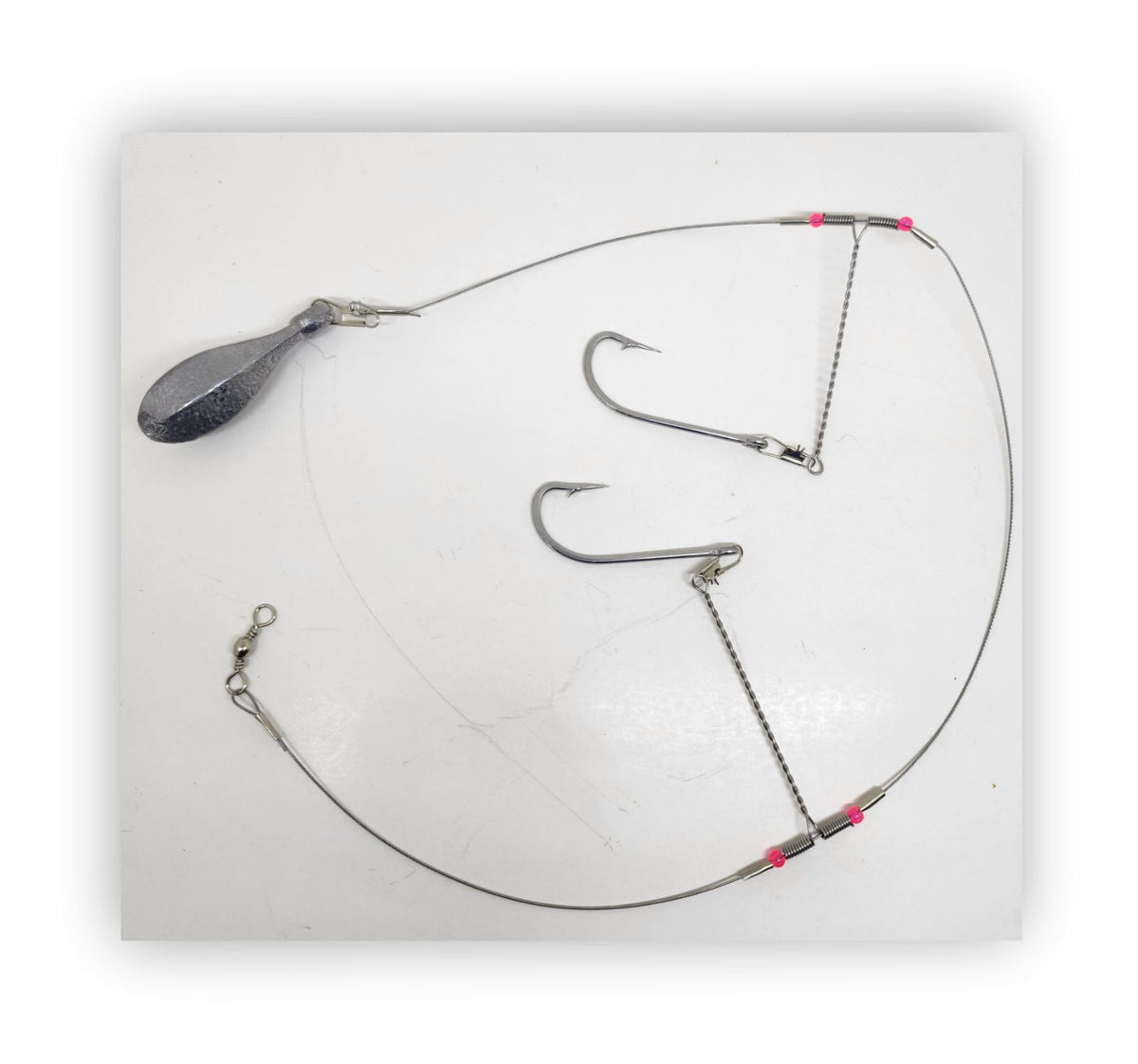 Stainless Steel Fishing Leader Set with Swivels, Hooks & Sinkers - Durable Saltwater Tackle