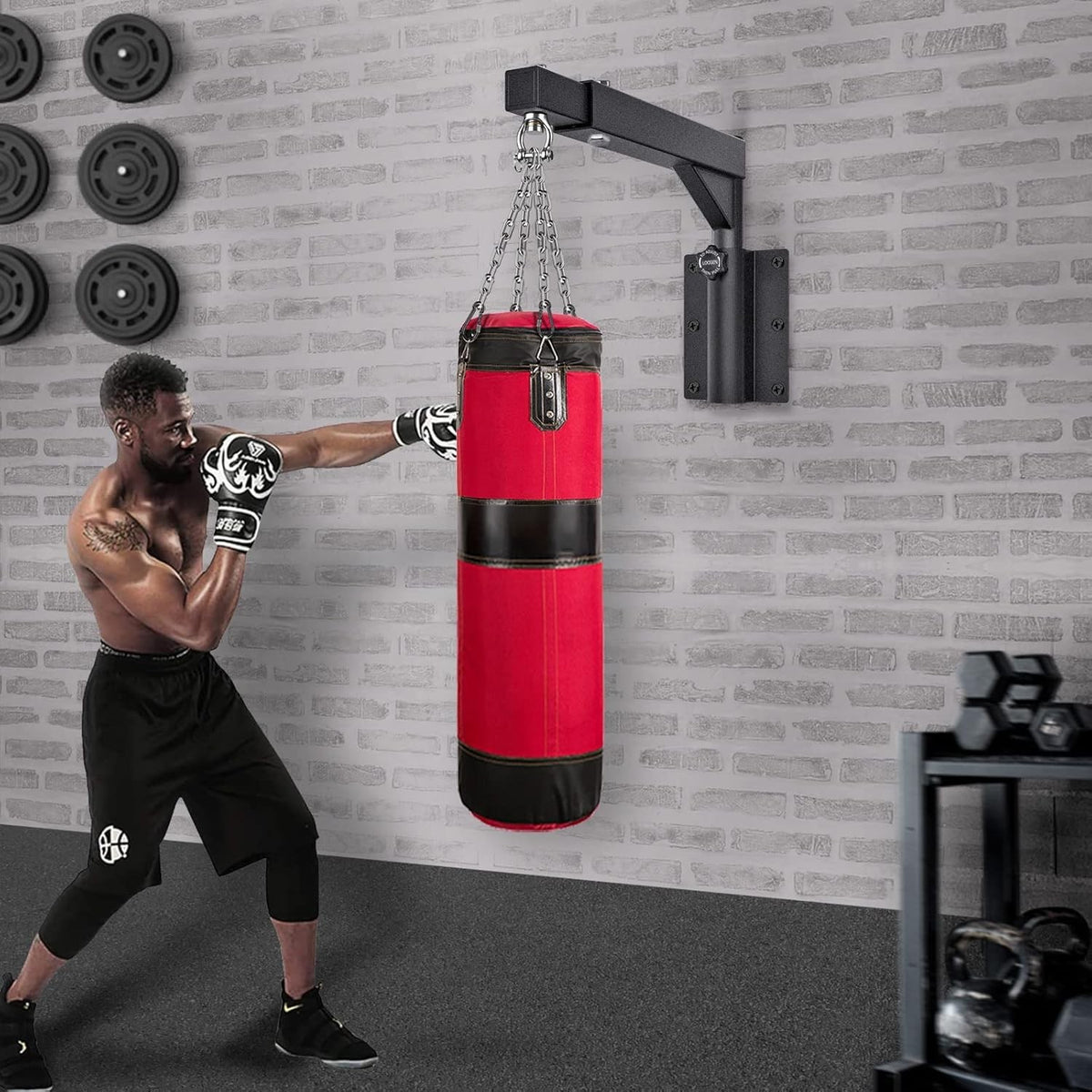 Heavy Duty Wall Mount Punching Bag Hanger with Swivel and Chains