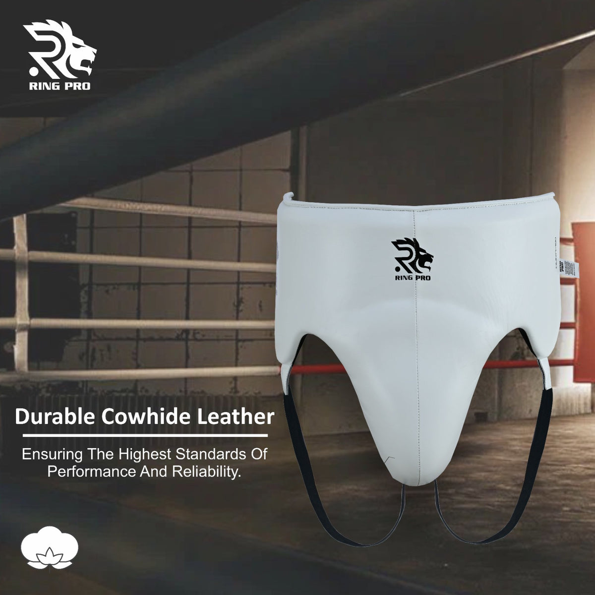 Leather Groin Guard with Built-In Cup for Boxing MMA Muay Thai Training - S-XL