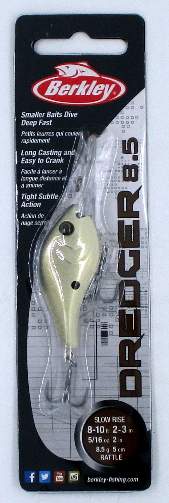 Berkley Deep Diver Crankbaits Honey Shad - 2" 8.5 Slow Rise 5/16 Oz Fishing Lures