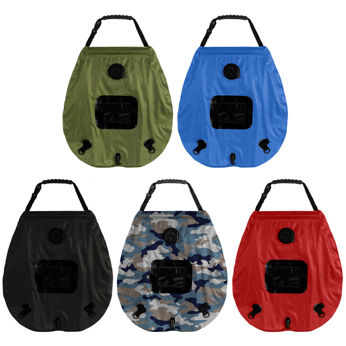 20L Portable Solar Heated Camping Shower Bag with Temperature Display