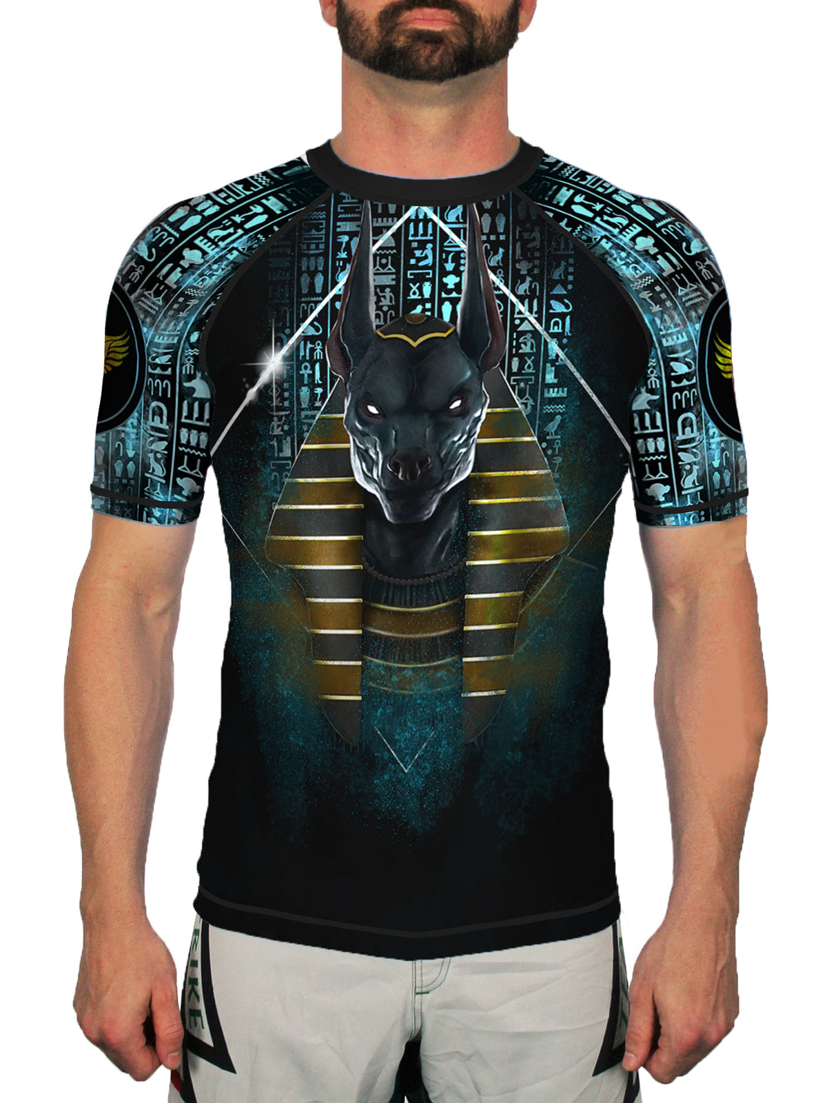 Raven Fightwear Gods of Egypt Anubis Rash Guard – Short Sleeve MMA/BJJ