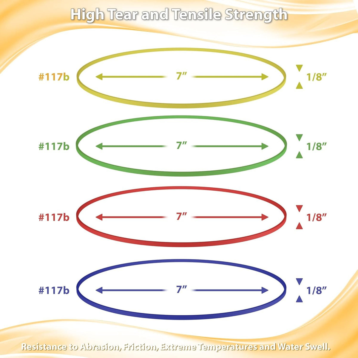 Heavy Duty Rubber Bands 1/2 LB Multicolor 7x1/8 Inches Bulk Pack