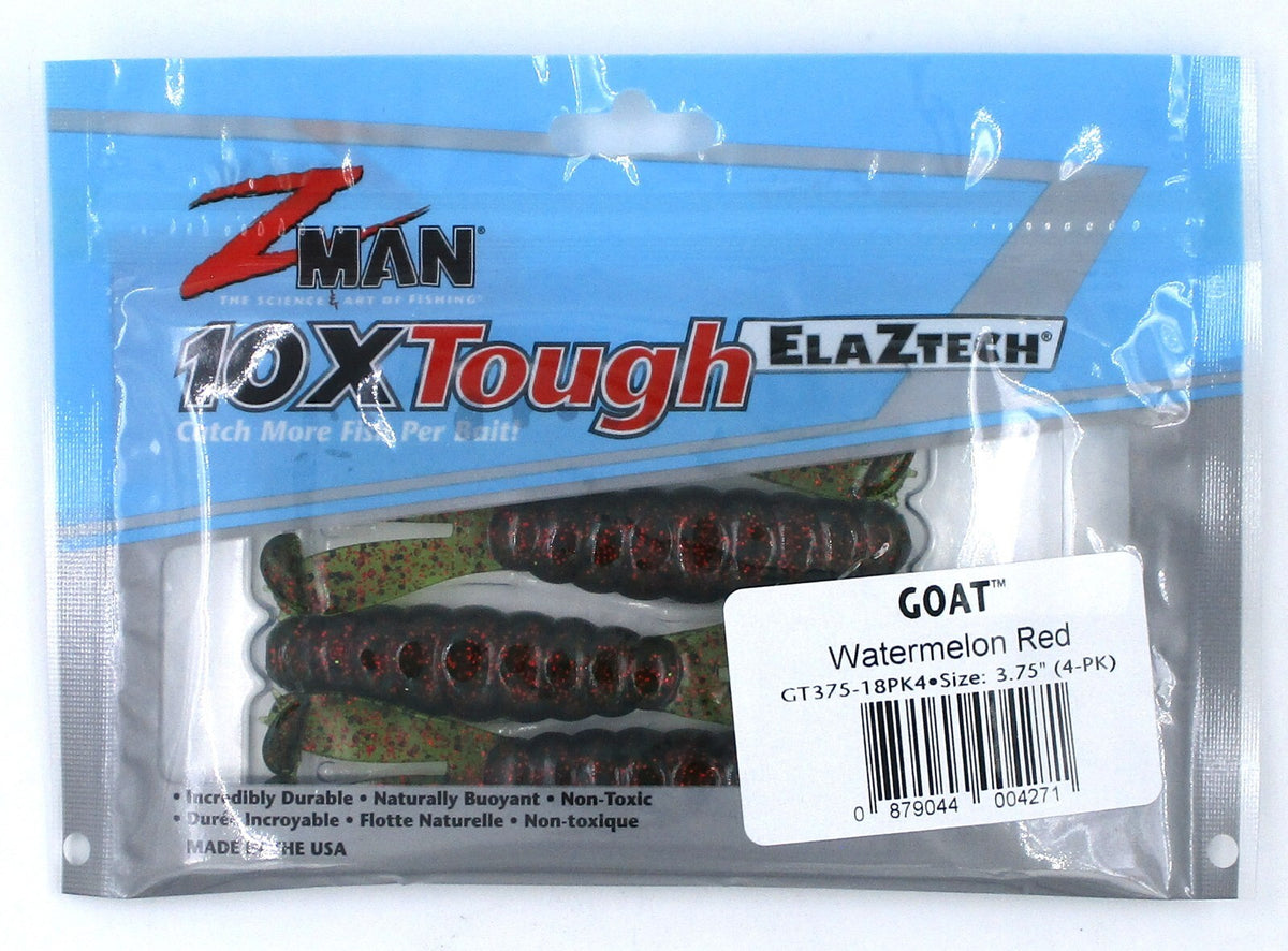 Z-Man GOAT Watermelon Red Soft Plastic Bait - 3.75 Inch, 4 Pack