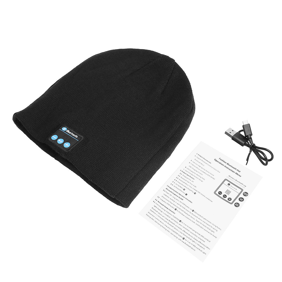 Winter Bluetooth Beanie Hat with Headset and Microphone, Wireless Audio