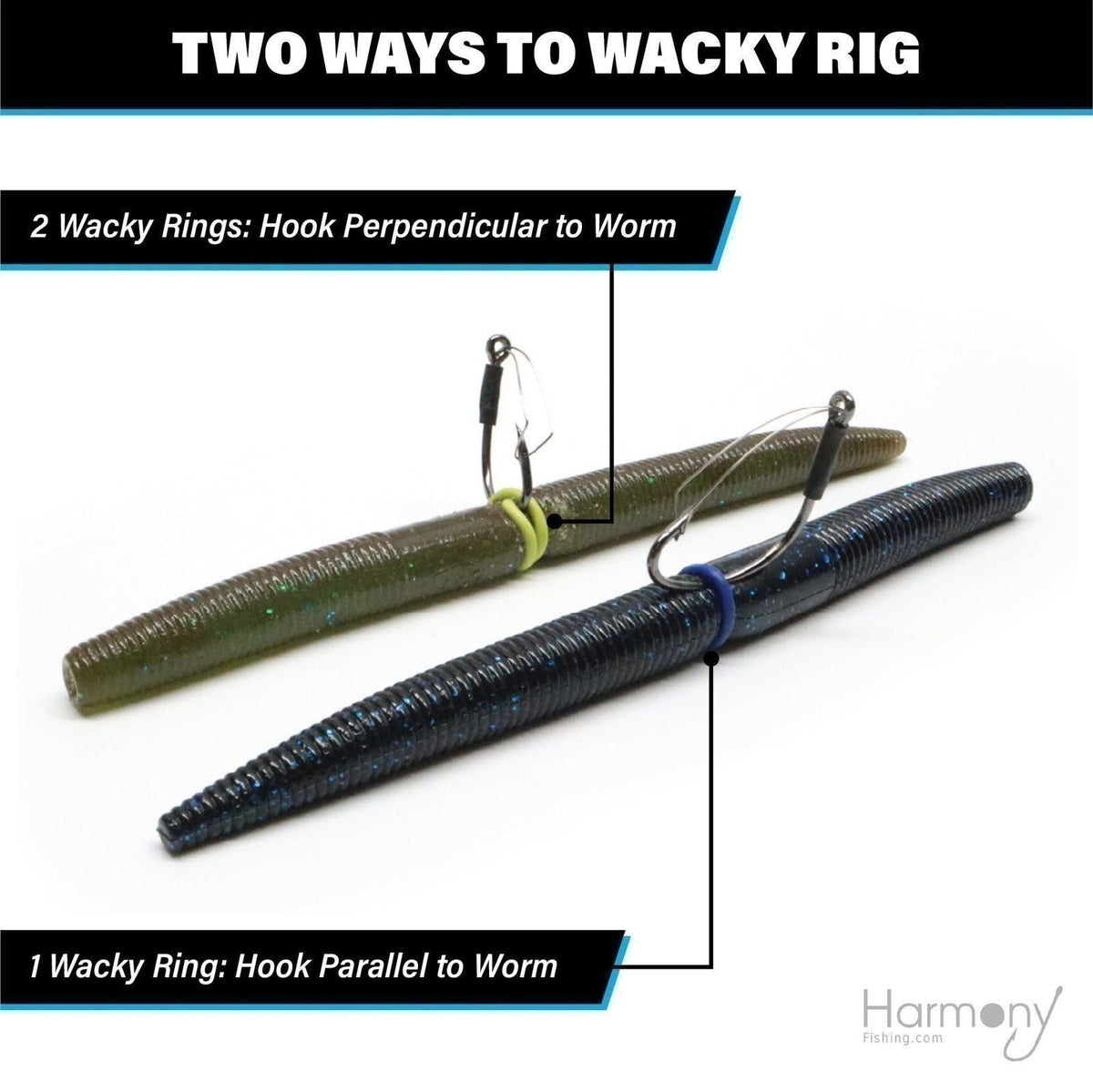 Wacky Rings 100 Pack for Fishing Rigging - Strong Silicone O-Rings for Senkos and Soft Baits