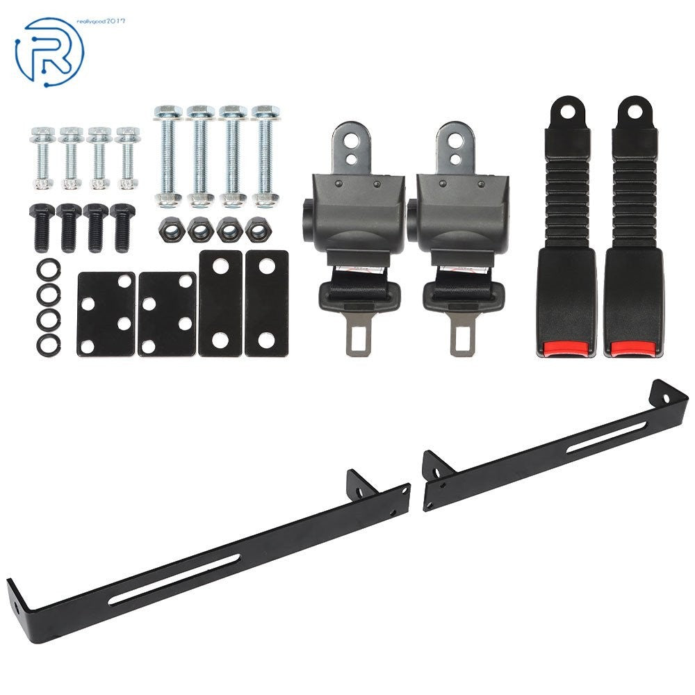 Retractable Golf Cart Seat Belt Kit with Bracket for EZGO Yamaha Club Car