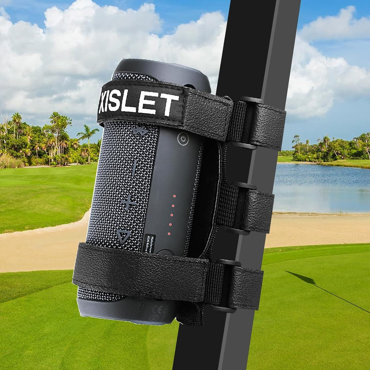 Adjustable Speaker Mount Strap for Golf Cart, Bike & ATV - Fits 0.75-1.5 Inch Portable Speakers