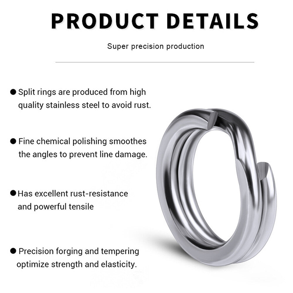 Heavy Duty Stainless Steel Fishing Split Rings 25LB-350LB Saltwater Tackle