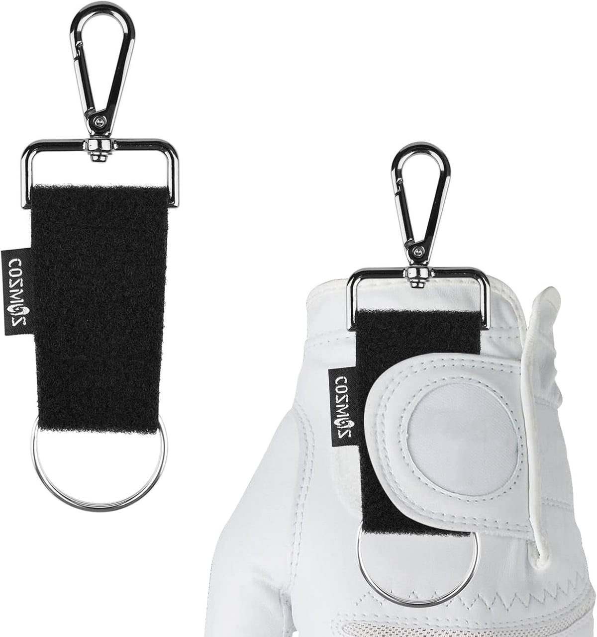 Golf Glove Belt Holder Strap Double Loop with Metal Clip - 2 Pack