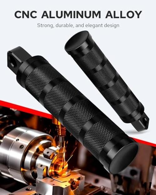 Motorcycle Foot Pegs CNC Aluminum Mounting Footrest Pair - Universal Fit 10mm