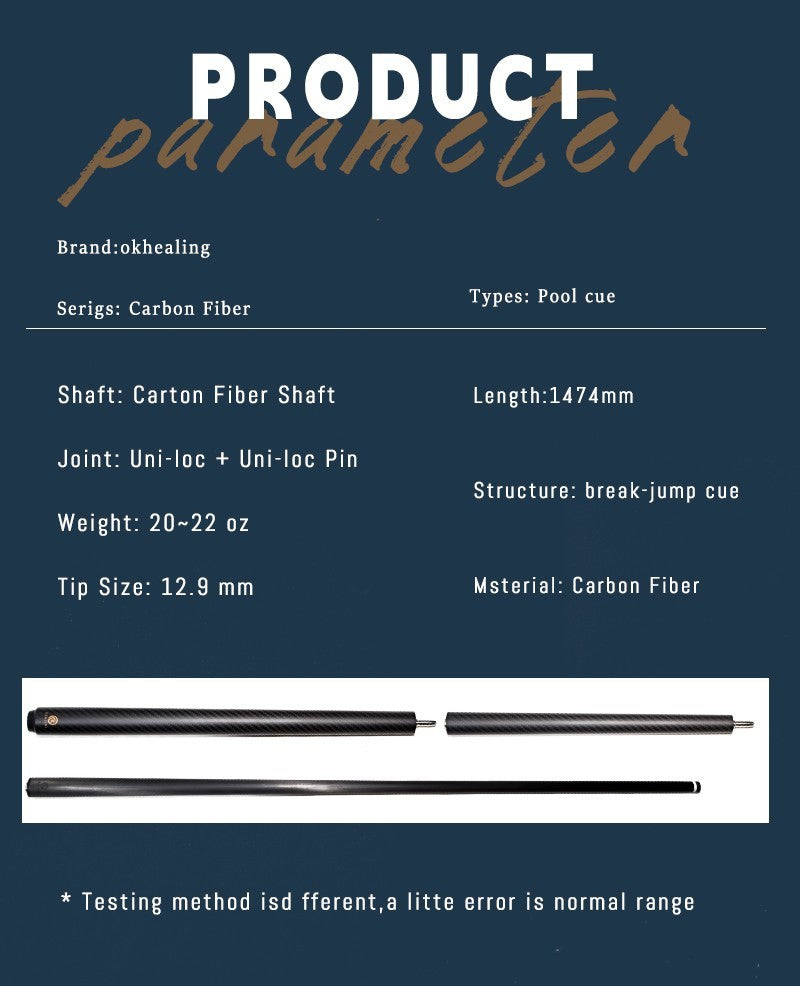 Carbon Fiber 58-Inch 12.9mm Tip Break-Jjump Cue 20oz Billiards Sticks