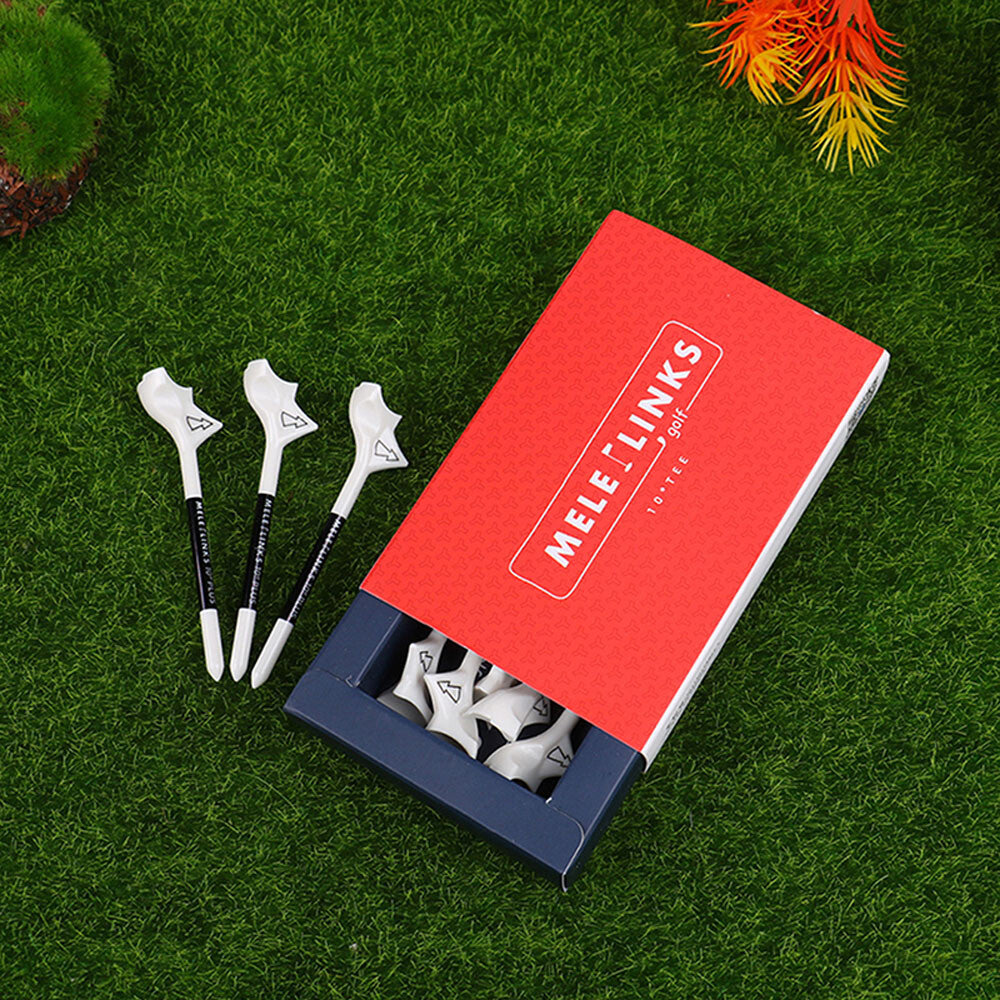 10-Pack Golf Tees 10° Oblique Diamond Shape Impact-Resistant Support Base