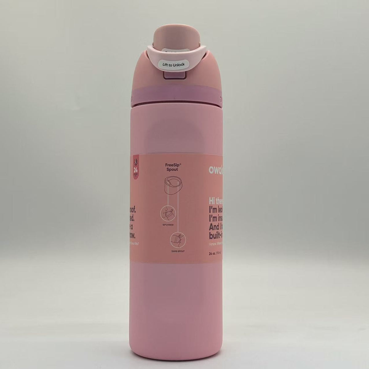 Insulated 24oz Water Bottle with Straw - Leakproof Stainless Steel Sport Mug
