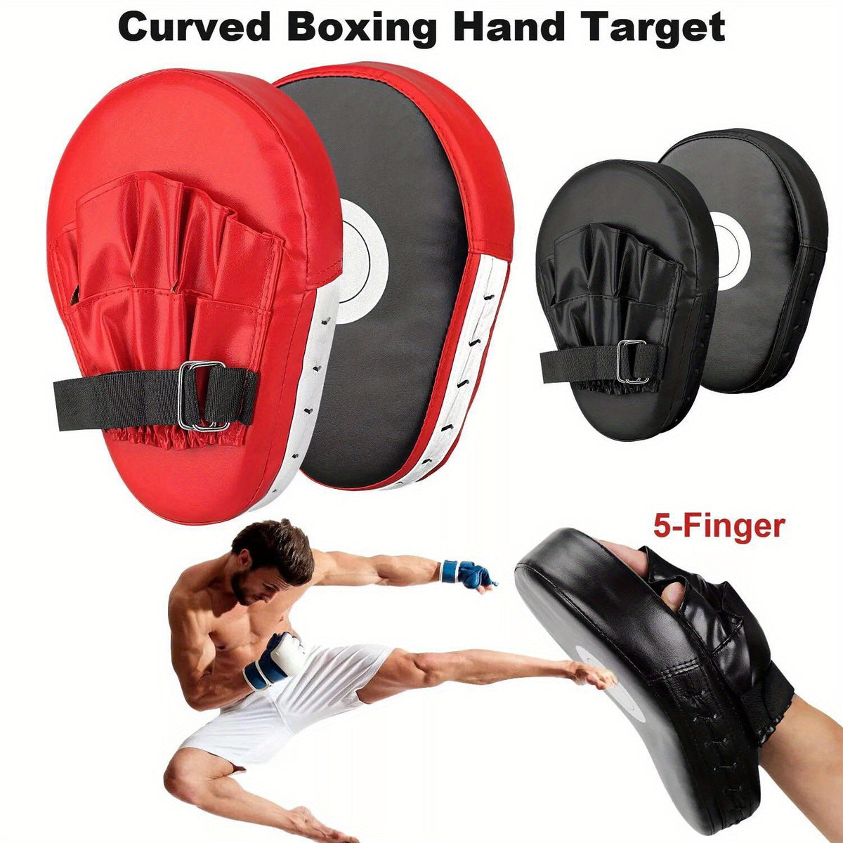 Boxing Hand Target Mitts Pad Adjustable Wrist Strap Foam Punching Trainer