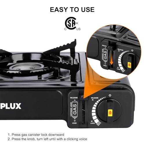 Portable Dual Fuel Camping Stove - Propane & Butane, CSA Certified with Carrying Case