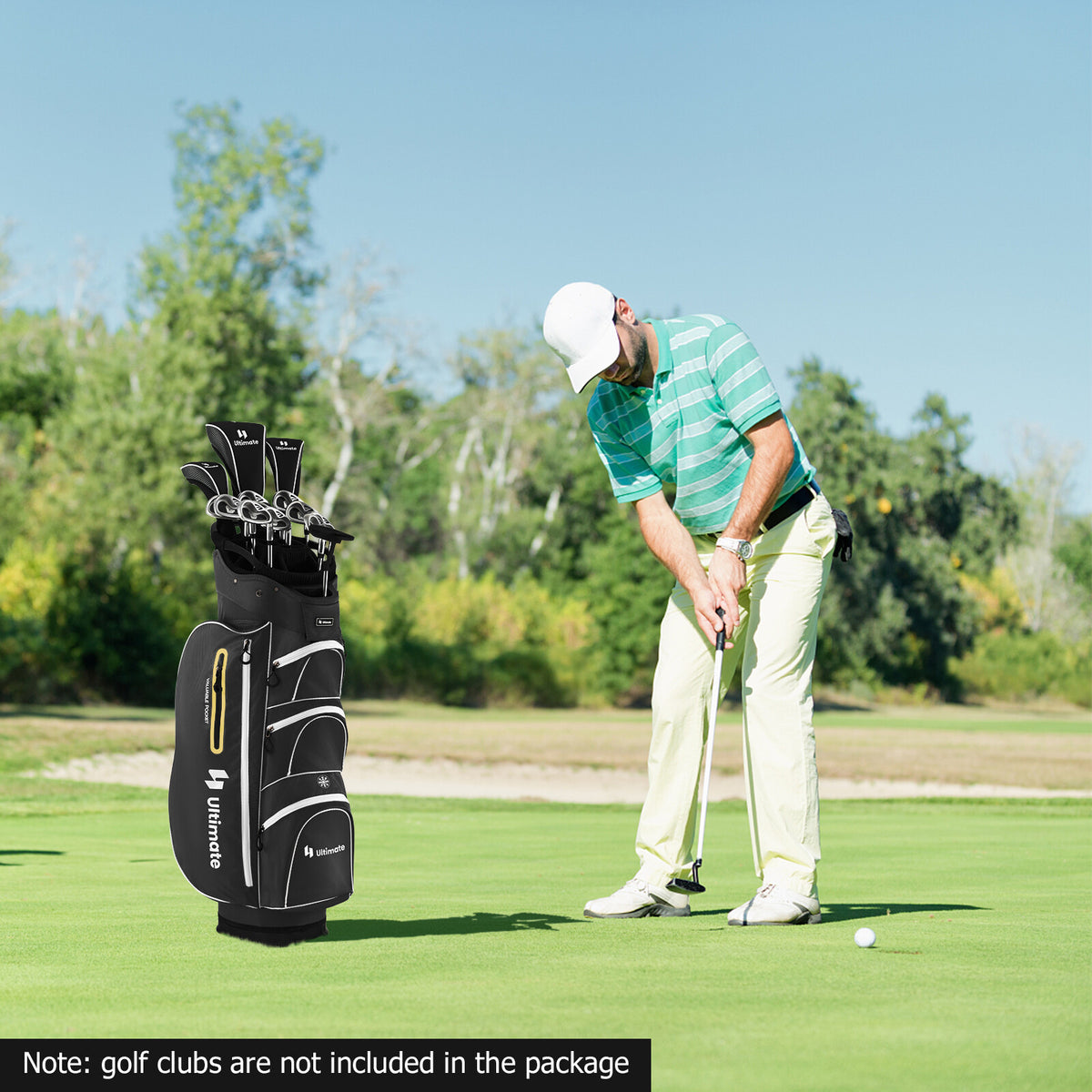 Lightweight Golf Cart Bag with 15-Way Top Dividers and Multiple Pockets | Fits All Variants