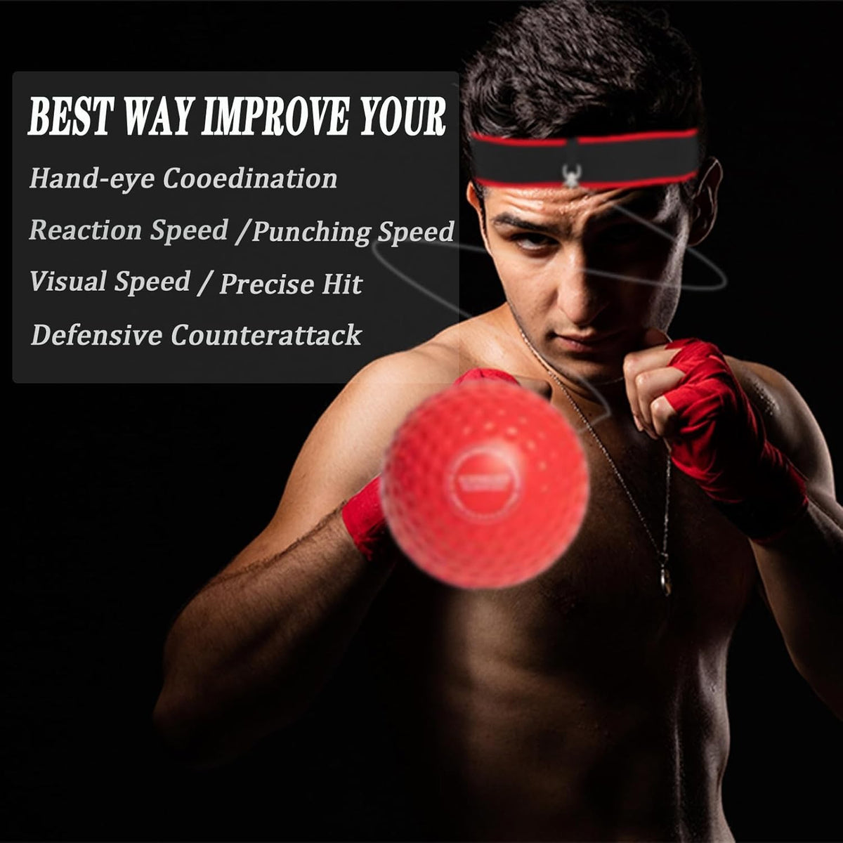 Reflex Boxing Ball Set with 2 Adjustable Headbands - Multiple Difficulty Levels