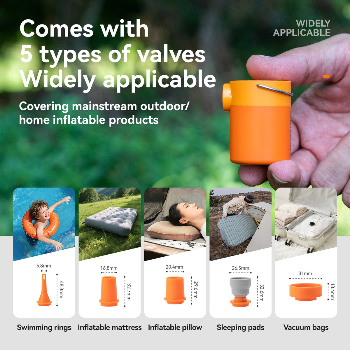 Mini Air Pump Portable Rechargeable Inflatable Pump with Camping Light