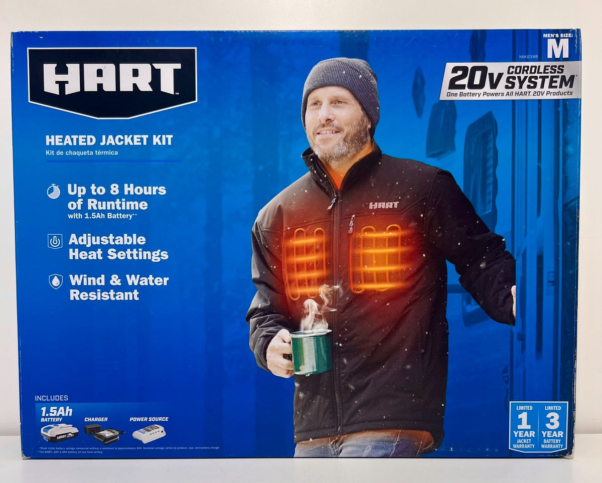Heated Black Jacket with 20V Battery Kit for Outdoor Activities XL