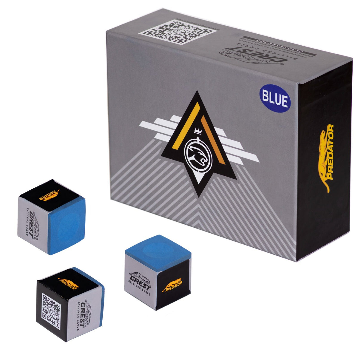 Predator Crest Pool Cue Chalk 144-count Blue