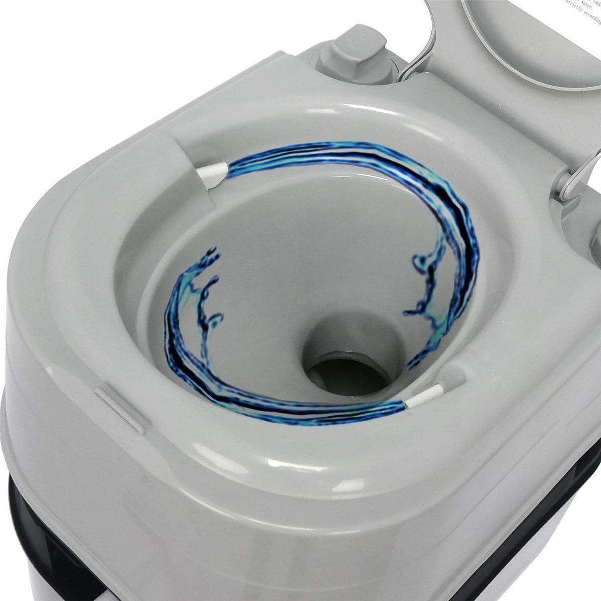 Portable Camping Toilet with 6.3 Gallon Flush Tank - Travel Commode