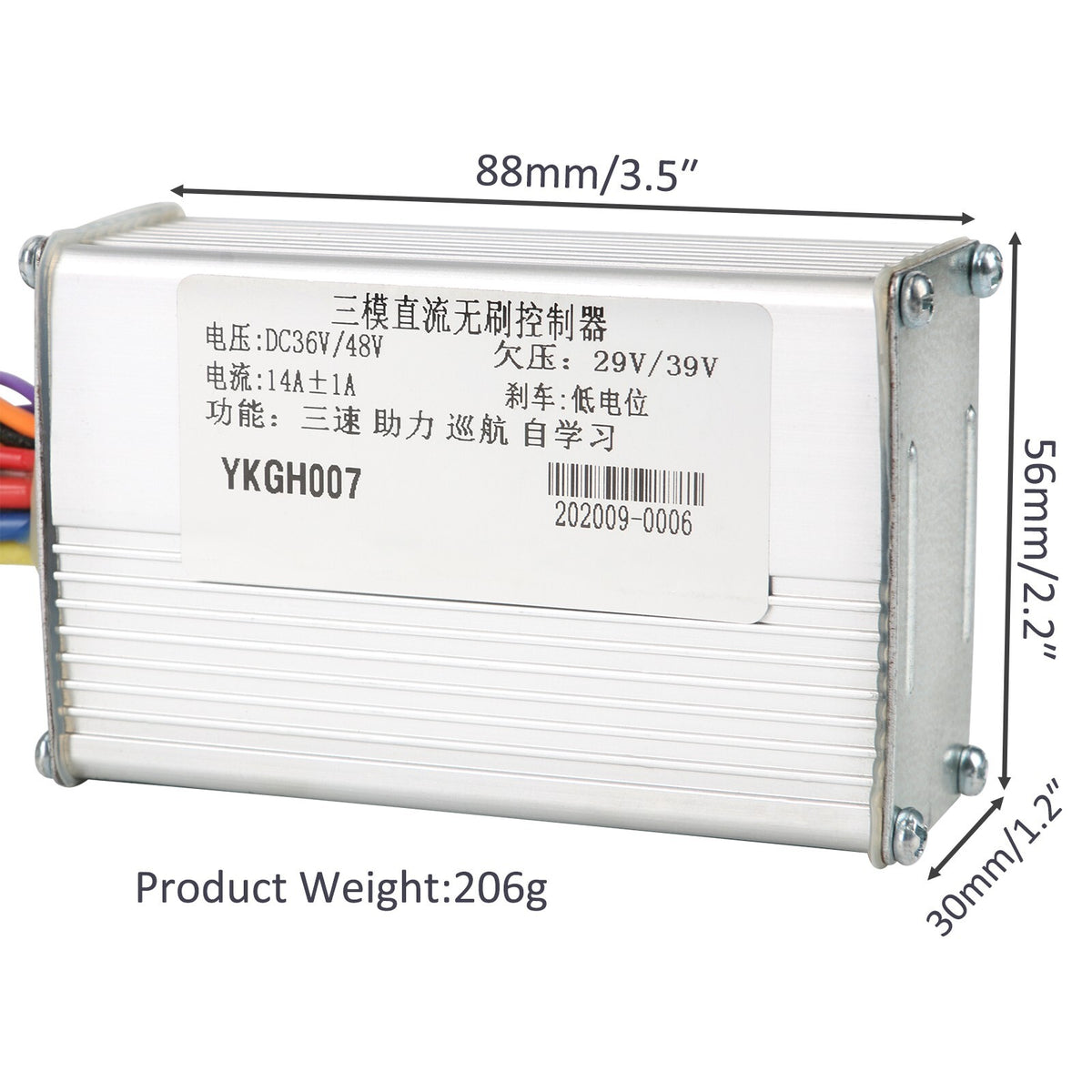 36V 48V Brushless Hub Motor Speed Controller for Electric Bicycle Scooter