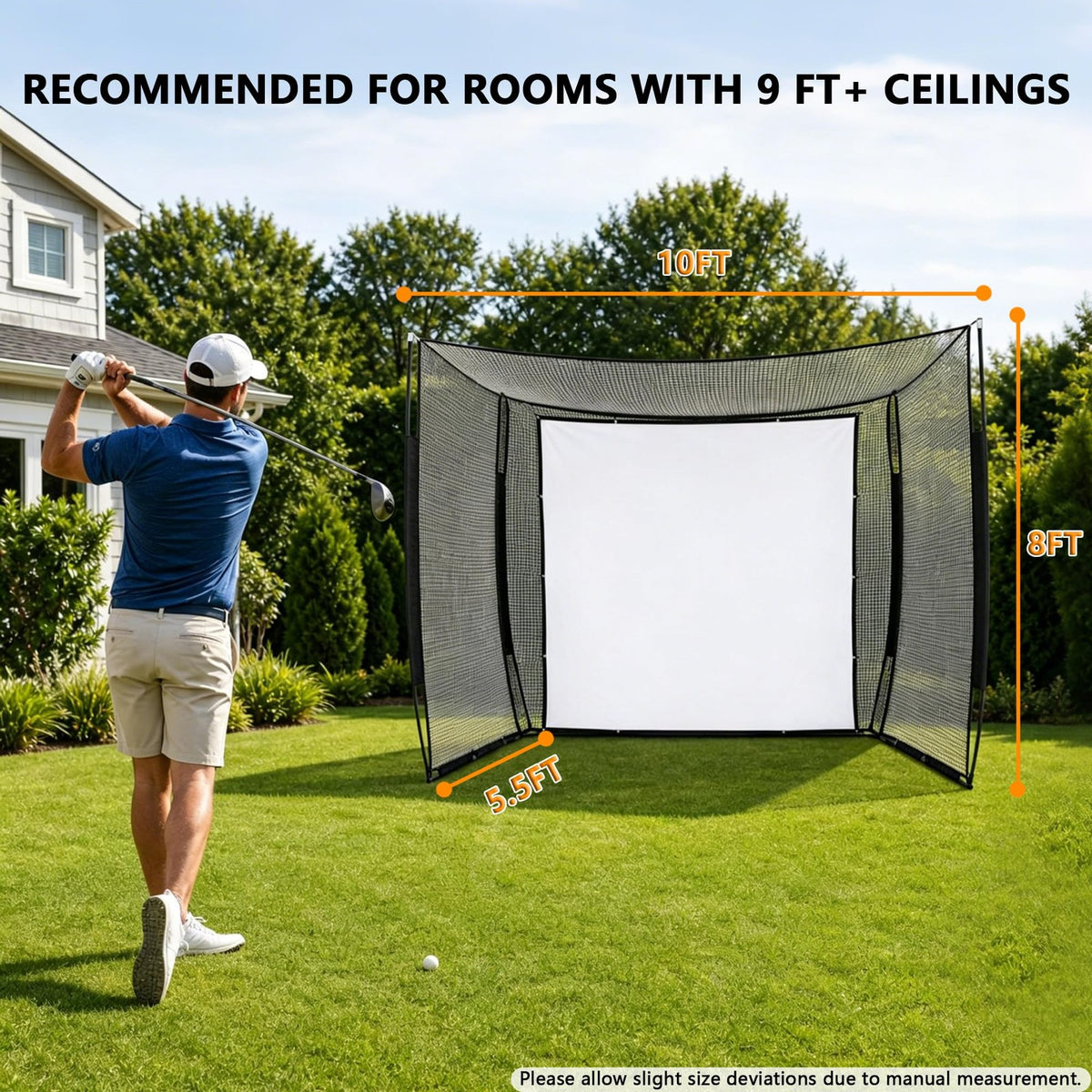 11x8ft Golf Practice Net with Impact Screen and Heavy Duty Frame
