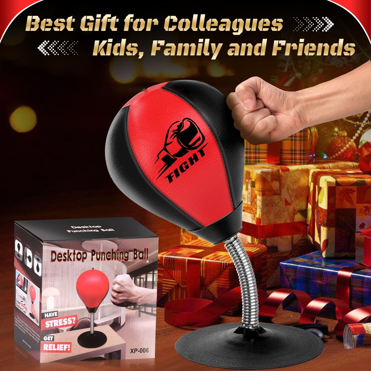Desktop Stress Relief Punching Bag with Suction Cup and Speed Balls