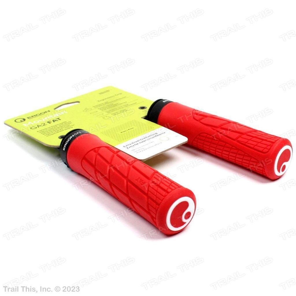 Large MTB Handlebar Grips - Risky Red Lock-On MTB & Hybrid Bike Handlebar