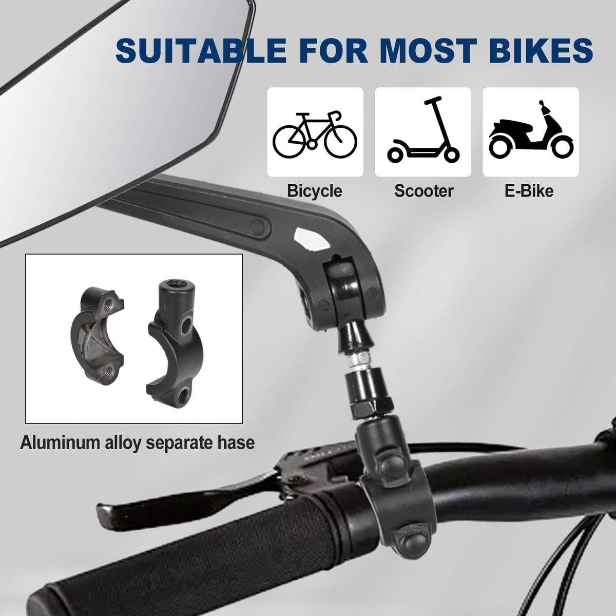 Bike Mirrors with 360-Degree Rotation Handlebar Rearview Mirror