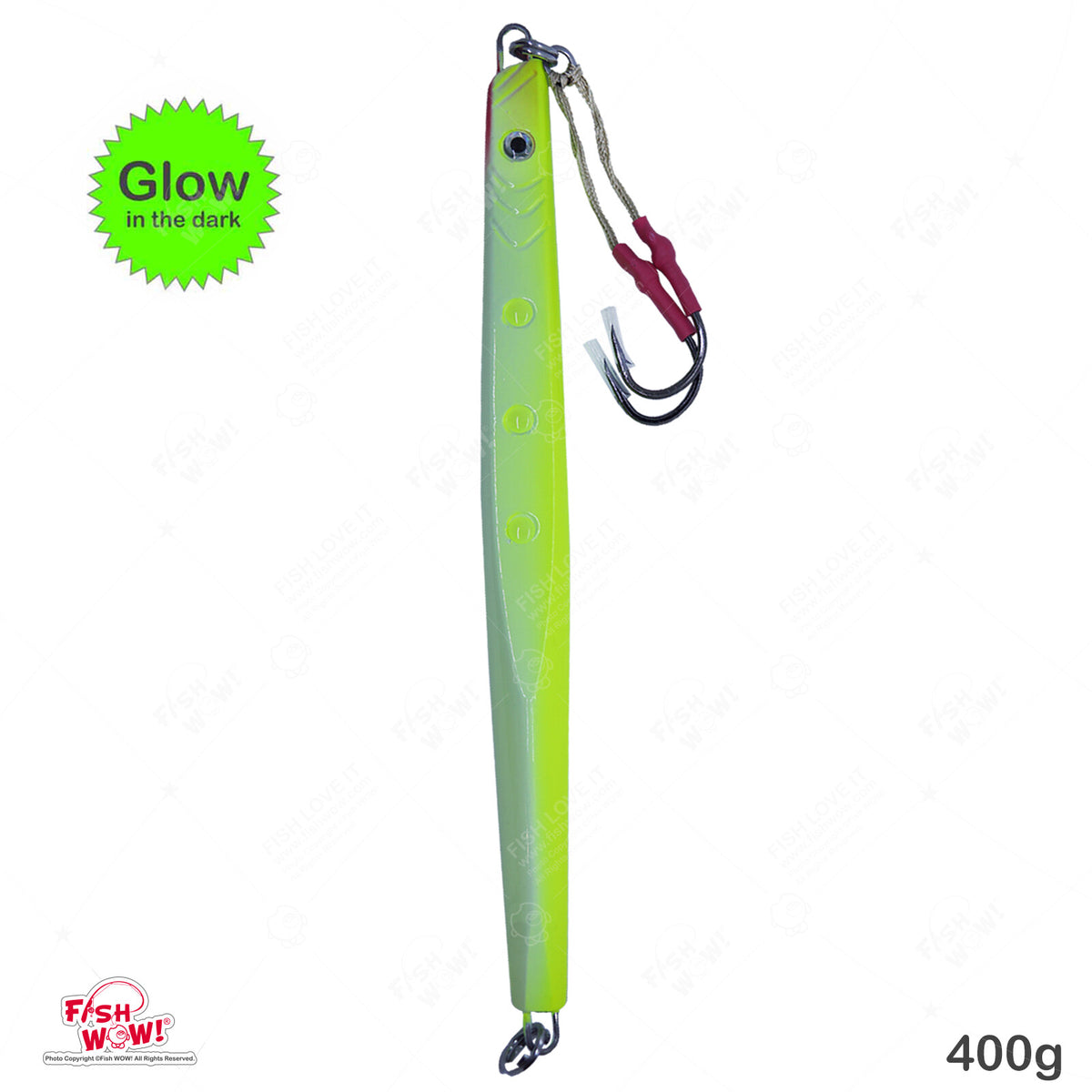 5pcs 400g Glow In The Dark Fishing Speed Jig Lures for Deep Water Trolling