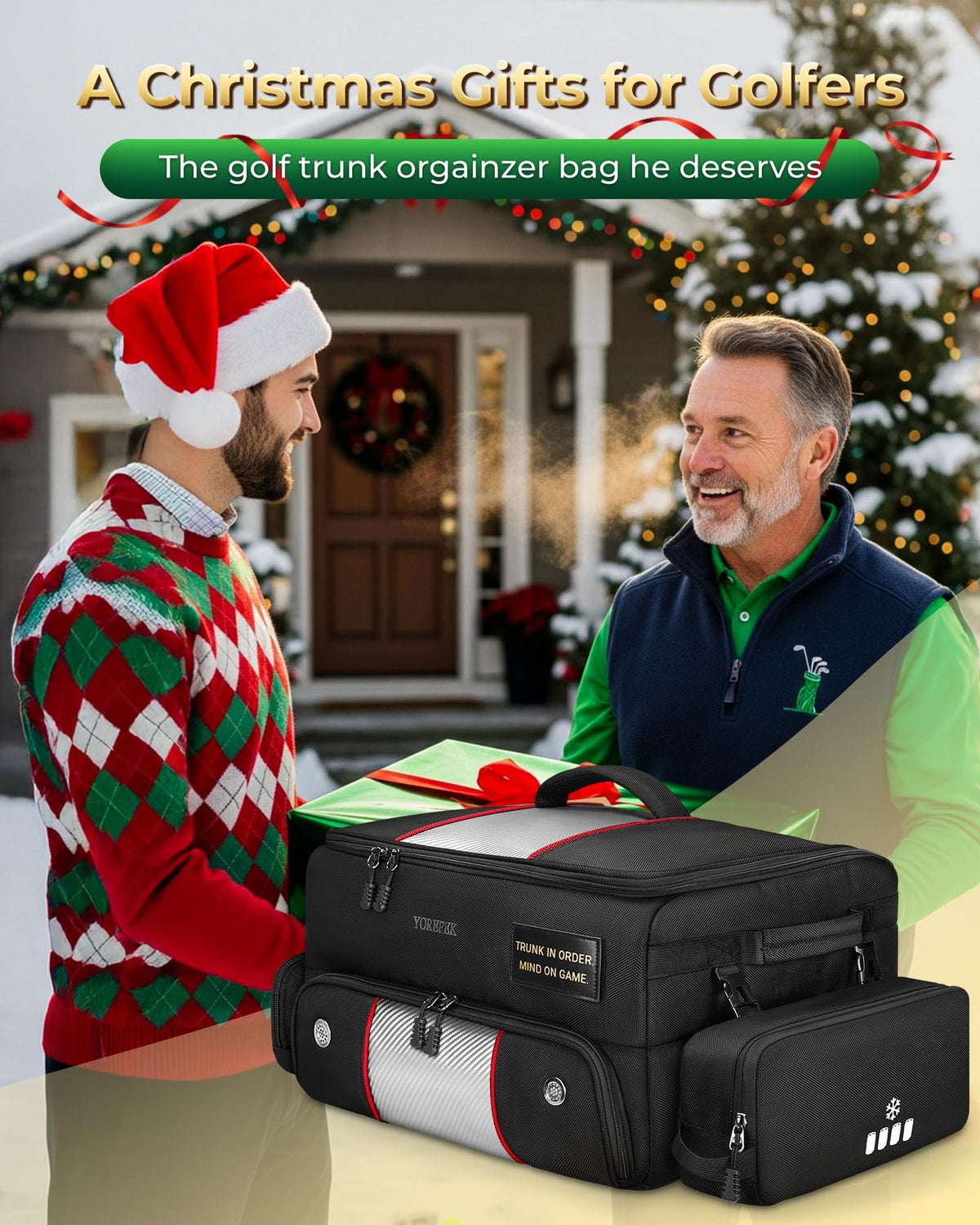 Upgraded Golf Trunk Organizer with Removable Insulated Drink Pouch