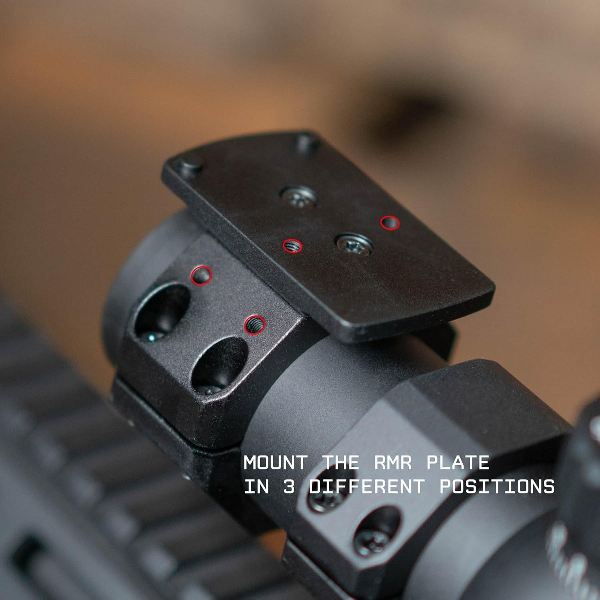 34mm Red Dot Piggyback Mount for Rifle Scopes - Low Profile RMR Footprint