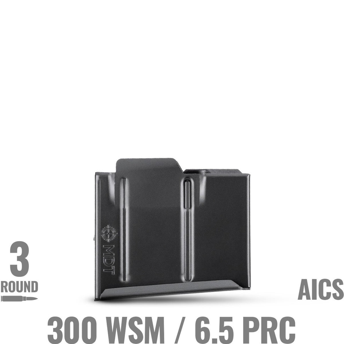 3-Round Metal Magazine for Short Action Rifles .300 WSM & 6.5 PRC Black