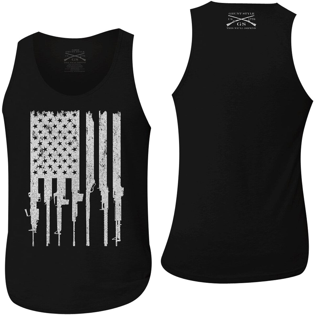 Rifle Flag Tank Top for Men and Women - Black, Multiple Sizes