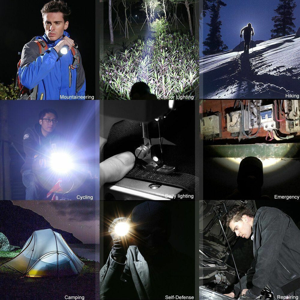 High-Power Tactical LED Flashlight 2000 Lumens Rechargeable & Battery Included