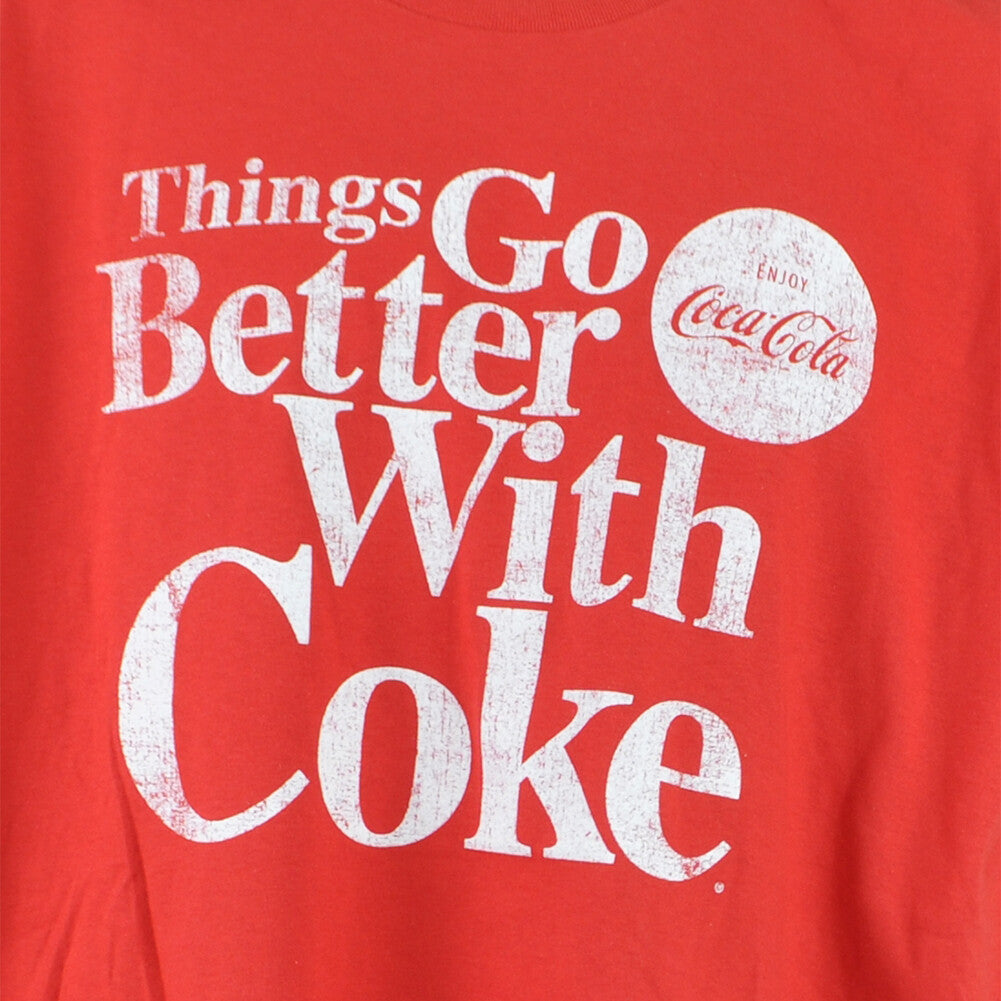 Coca Cola Logo Graphic T-Shirt for Adults Men - Red Cotton Tee XL
