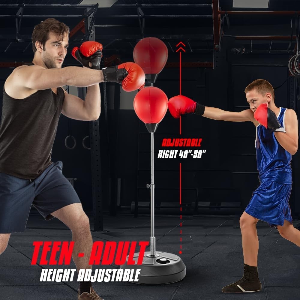 Speed Punching Bag for Reflex & Speed Training - Adjustable Height