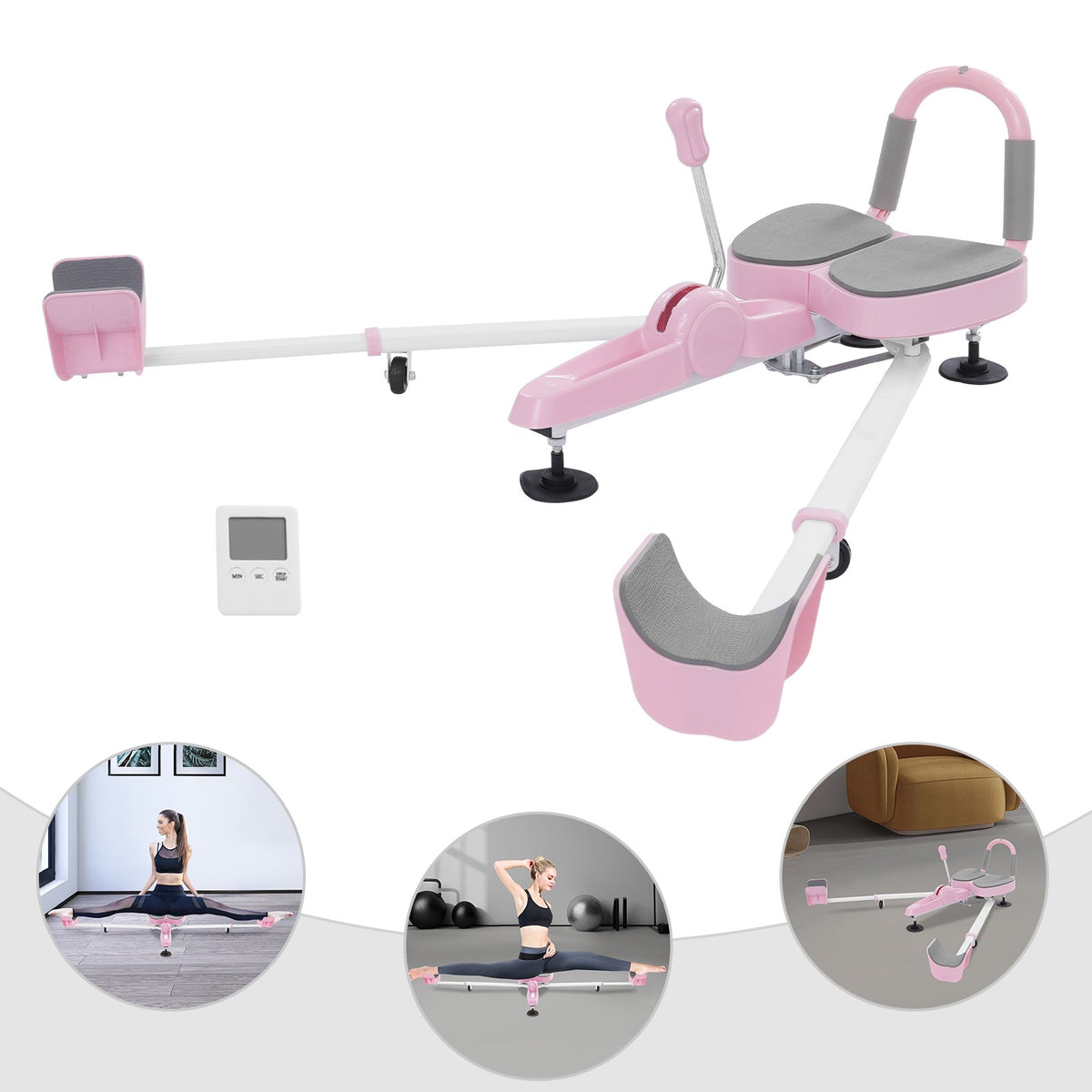 Heavy Duty Leg Stretcher for Flexibility - 180° Split Machine, Pink