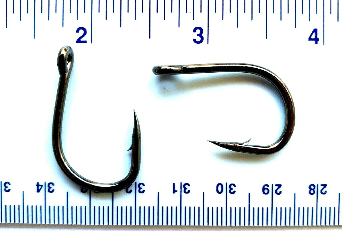 Black Nickel Live Bait Fish Hooks 4/0 Size 4X Strength - 100 Pack
