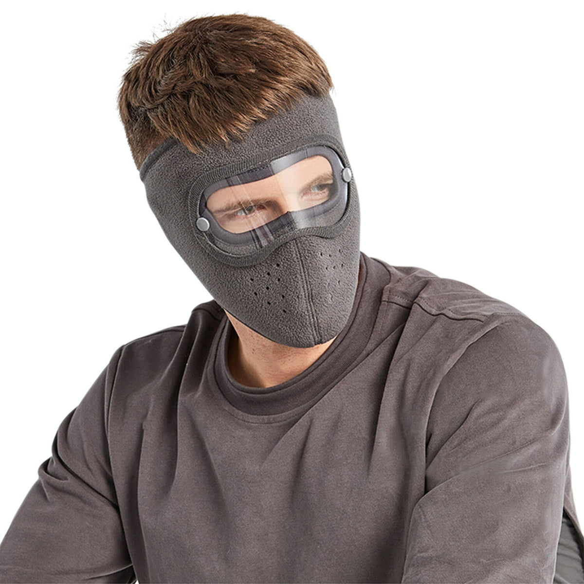 Windproof Warm Face Mask with Detachable Anti-Fog Goggles Unisex