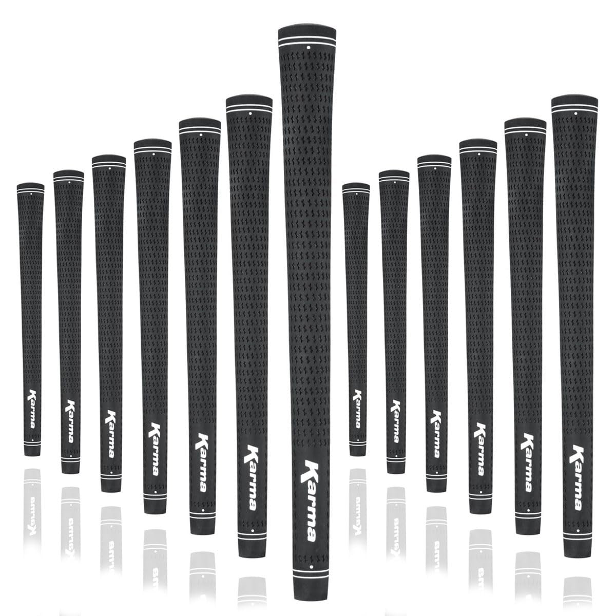 Midsize Golf Grips 13 Pack - Velour Black Non-Slip Tacky Feel