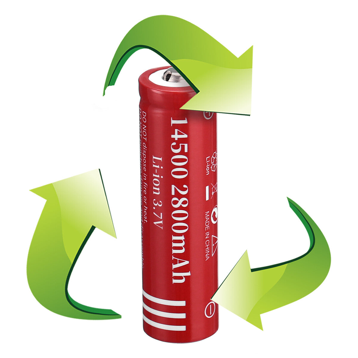 Rechargeable Lithium Battery Set 3.7V 2800mAh for Flashlights & Devices