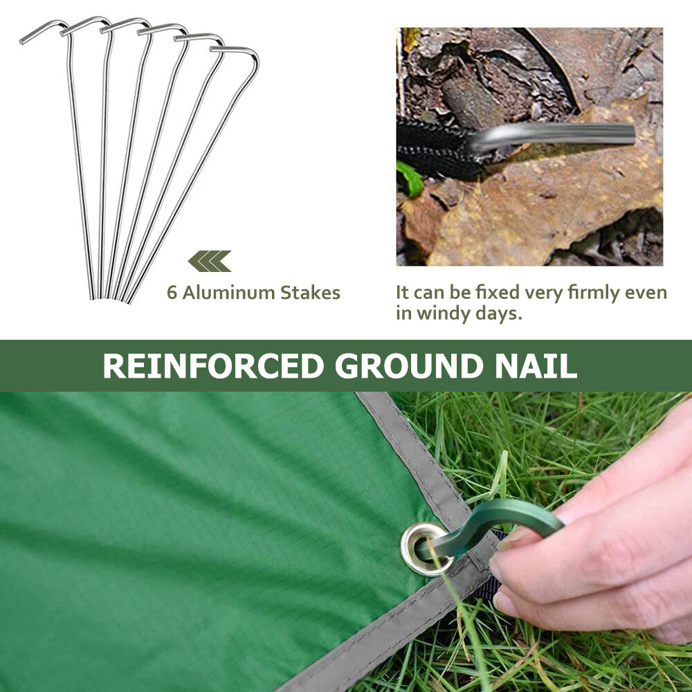 Waterproof Camping Tarp Sun Shelter Rain Fly Canopy for Outdoors