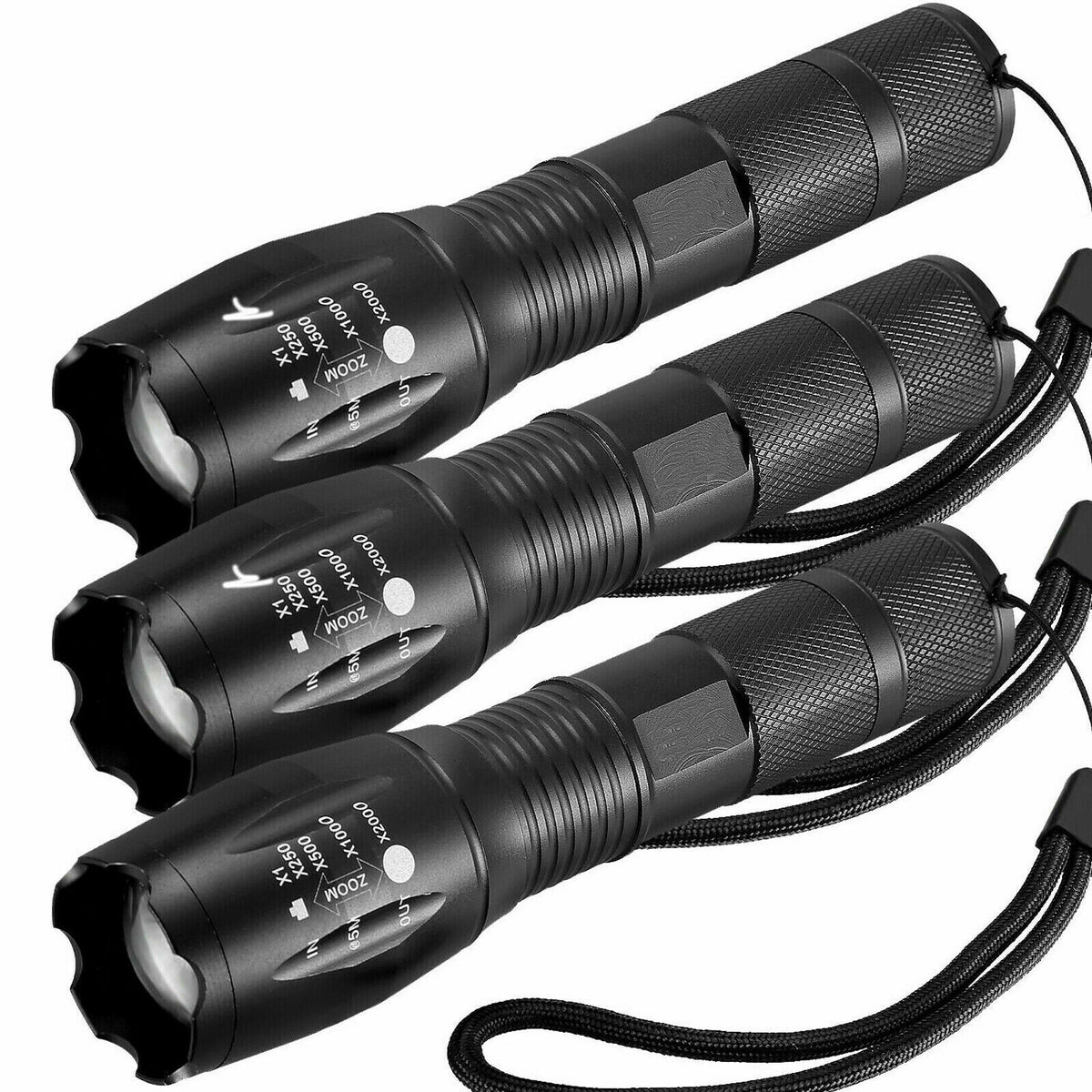 High Powered Tactical 18650 Flashlight with Zoomable Aluminum Body - 5 Modes